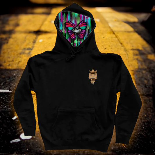 Pullover Hoodie w/ Custom Printed Fabric in Hood